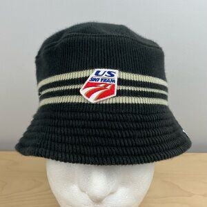 VTG Swix US Ski Team Bucket Ski Hat Black Striped Embroidered Logo Sweden
